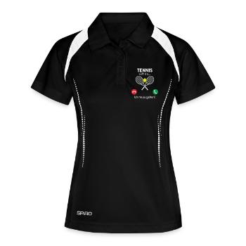 Tennis ruft an... und ich muss gehen  - Frauen Polo atmungsaktiv - Schwarz/Weiß - Vorne