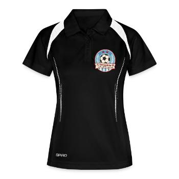 FC Sonntagskicker 09 - Frauen Polo atmungsaktiv - Schwarz/Weiß - Vorne