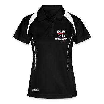 T-shirt drôle Born To Be Normand - Polo respirant Femme - noir/blanc - Devant