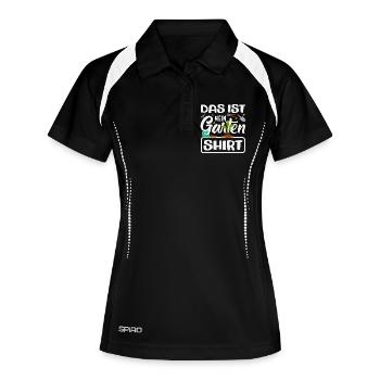 Das Ist Mein Garten - Frauen Polo atmungsaktiv - Schwarz/Weiß - Vorne