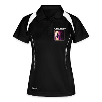 Ist das Haus – Funny Dog Festival EDM Haus - Frauen Polo atmungsaktiv - Schwarz/Weiß - Vorne
