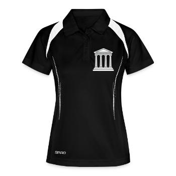 Silhouette classique des piliers du temple - Polo respirant Femme - noir/blanc - Devant