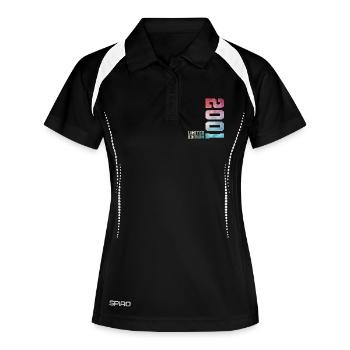 25. Geburtstag Limited Edition 2001 Jahrgang 2001 - Frauen Polo atmungsaktiv - Schwarz/Weiß - Vorne