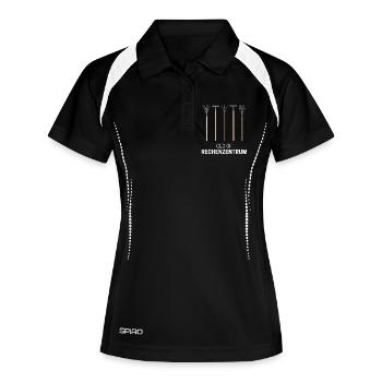 Rechenzentrum - Frauen Polo atmungsaktiv - Schwarz/Weiß - Vorne