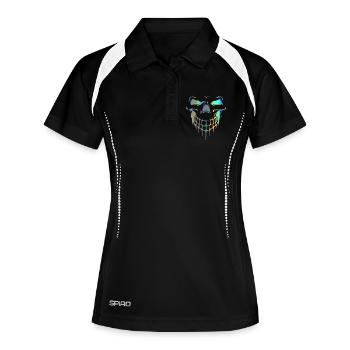 Totenkopf - Frauen Polo atmungsaktiv - Schwarz/Weiß - Vorne