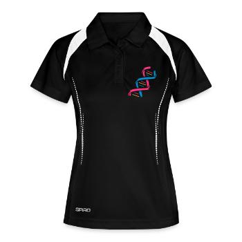 La structure d'une molécule d'ADN - Polo respirant Femme - noir/blanc - Devant