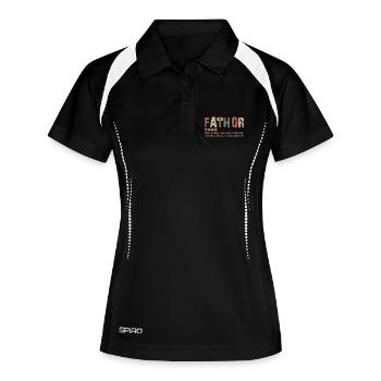 fathor comme papa juste façon plus puissante fête des pères thor - Polo respirant Femme - noir/blanc - Devant