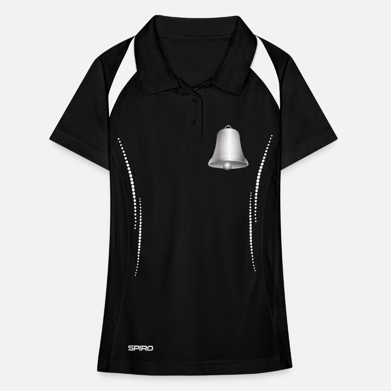 große silberfarbene Kirchen Glocke oder Glöckchen Frauen Polo atmungsaktiv