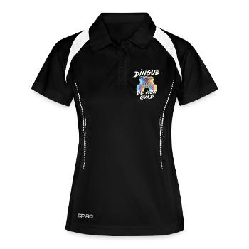 Quad: Verrücktes Quad-T-Shirt, quad bunt - Frauen Polo atmungsaktiv - Schwarz/Weiß - Vorne