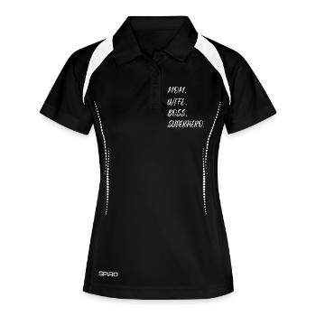 Maman Femme Super-héros - Polo respirant Femme - noir/blanc - Devant