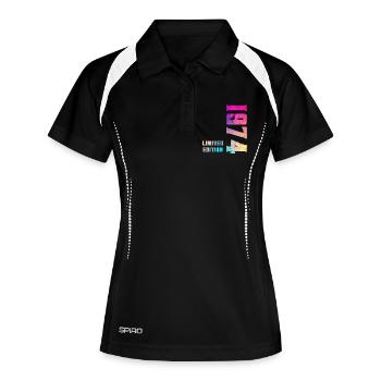 1974 Édition Limitée 50th Birthday Gift Retro - Polo respirant Femme - noir/blanc - Devant