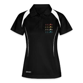 Padel Herzschlag Retro Padel - Frauen Polo atmungsaktiv - Schwarz/Weiß - Vorne