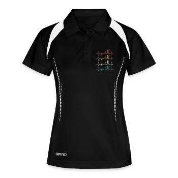Bogenschießen Herzschlag Bogenschießen - Frauen Polo atmungsaktiv - Schwarz/Weiß - Vorne