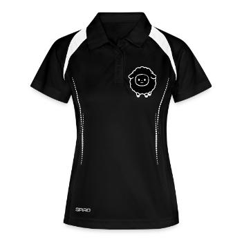 Mouton noir - Polo respirant Femme - noir/blanc - Devant