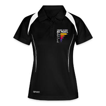 Pourquoi Je Perds Au Padel Cadeau padeliste  - Polo respirant Femme - noir/blanc - Devant