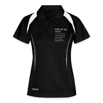 Définition du coach de montée de taureaux Entraîneur drôle et cool - Polo respirant Femme - noir/blanc - Devant