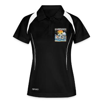 Griechenland Urlaub Vintage Strand - Frauen Polo atmungsaktiv - Schwarz/Weiß - Vorne