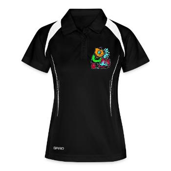 Meister Chamäleon-Handwerker - Frauen Polo atmungsaktiv - Schwarz/Weiß - Vorne