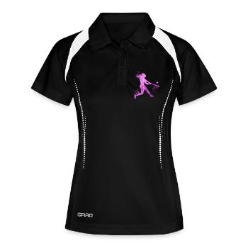 Joueuses féminines de softball de baseball - Polo respirant Femme - noir/blanc - Devant