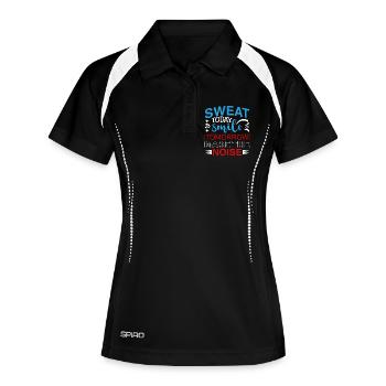 Transpirez aujourd’hui souriez demain – Motivation Fitness St - Polo respirant Femme - noir/blanc - Devant