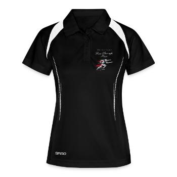Running Jogging Motivation Sprint Runner Design - Frauen Polo atmungsaktiv - Schwarz/Weiß - Vorne