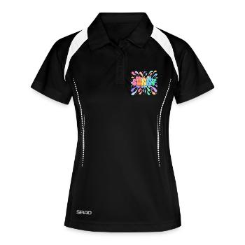 Sunny Rainbow Typography Bubble Splatter - Women's Polo breathable - black/white - Front