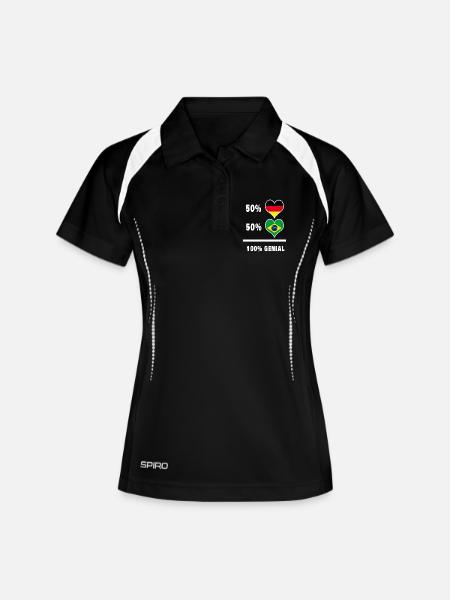 Deutschland und Brasilien Genial / Geschenk - Frauen Polo atmungsaktiv - Schwarz/Weiß