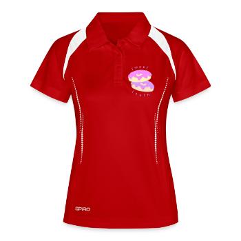 Süßer Zahn - Frauen Polo atmungsaktiv - Rot/Weiß - Vorne