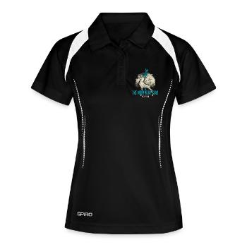 Northern Stag Vintage Logo Est 1973 - Frauen Polo atmungsaktiv - Schwarz/Weiß - Vorne