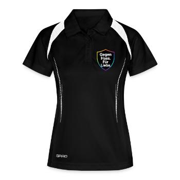 Gegen Hass Für Liebe Schild Design - Frauen Polo atmungsaktiv - Schwarz/Weiß - Vorne