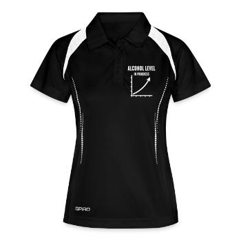 Alcohol Level In Progress (Drinking Team / White) - Frauen Polo atmungsaktiv - Schwarz/Weiß - Vorne