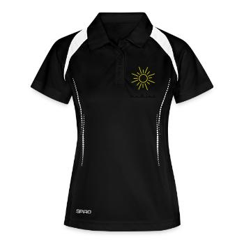 sunshine Sonne - Frauen Polo atmungsaktiv - Schwarz/Weiß - Vorne