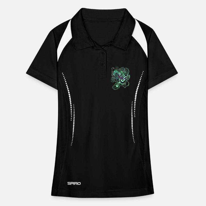 Coral Map / Floral Pattern Women's Polo breathable