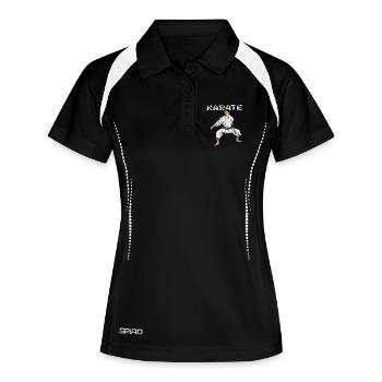 karate - Polo respirant Femme - noir/blanc - Devant