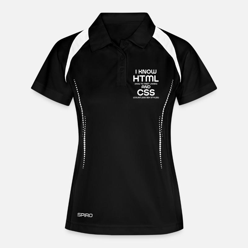 I Know HTML and CSS - Women's Polo breathable - black/white