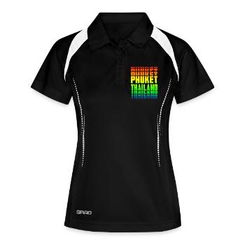 Phuket Thailand Regenbogen Design - Frauen Polo atmungsaktiv - Schwarz/Weiß - Vorne