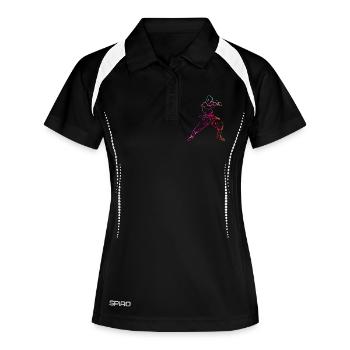 Kickboxeur à l’ancienne - Polo respirant Femme - noir/blanc - Devant