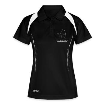 Bogenschießen Spruch - Bogenschütze Minimal - Frauen Polo atmungsaktiv - Schwarz/Weiß - Vorne