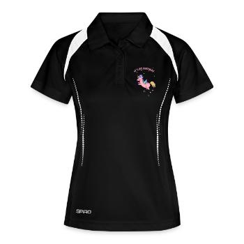 unicorn birthday unicorn birthday mystical fee - Women's Polo breathable - black/white - Front