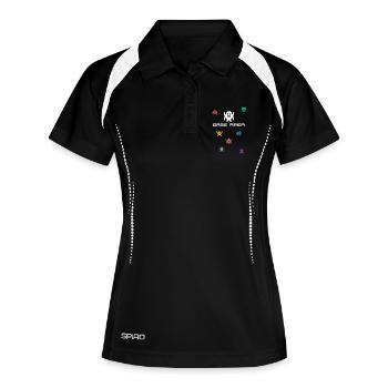 zone de jeu pixel nerd pc konsole retro gamer Monste - Polo respirant Femme - noir/blanc - Devant