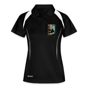 Parkour Retro - Frauen Polo atmungsaktiv - Schwarz/Weiß - Vorne