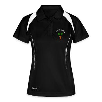 möhre wachsen garten bauer landwirt garden gärtner - Frauen Polo atmungsaktiv - Schwarz/Weiß - Vorne