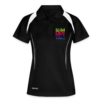 Sommerzeit Eis - Frauen Polo atmungsaktiv - Schwarz/Weiß - Vorne