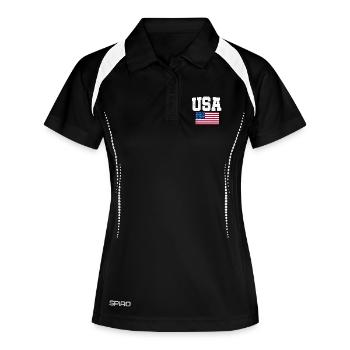 États-Unis - Polo respirant Femme - noir/blanc - Devant