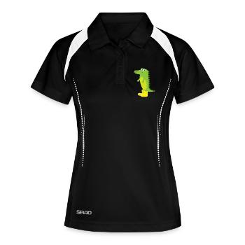 Enfant motif animal chemise vert crocodile idée cadeau - Polo respirant Femme - noir/blanc - Devant