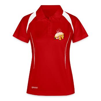 Hot-dog - Polo respirant Femme - rouge/blanc - Devant