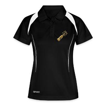 bottle - Women's Polo breathable - black/white - Front