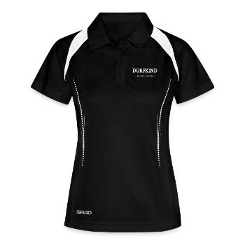 Dorfkind und Stolz drauf Shirt für Dorfkinder - Frauen Polo atmungsaktiv - Schwarz/Weiß - Vorne