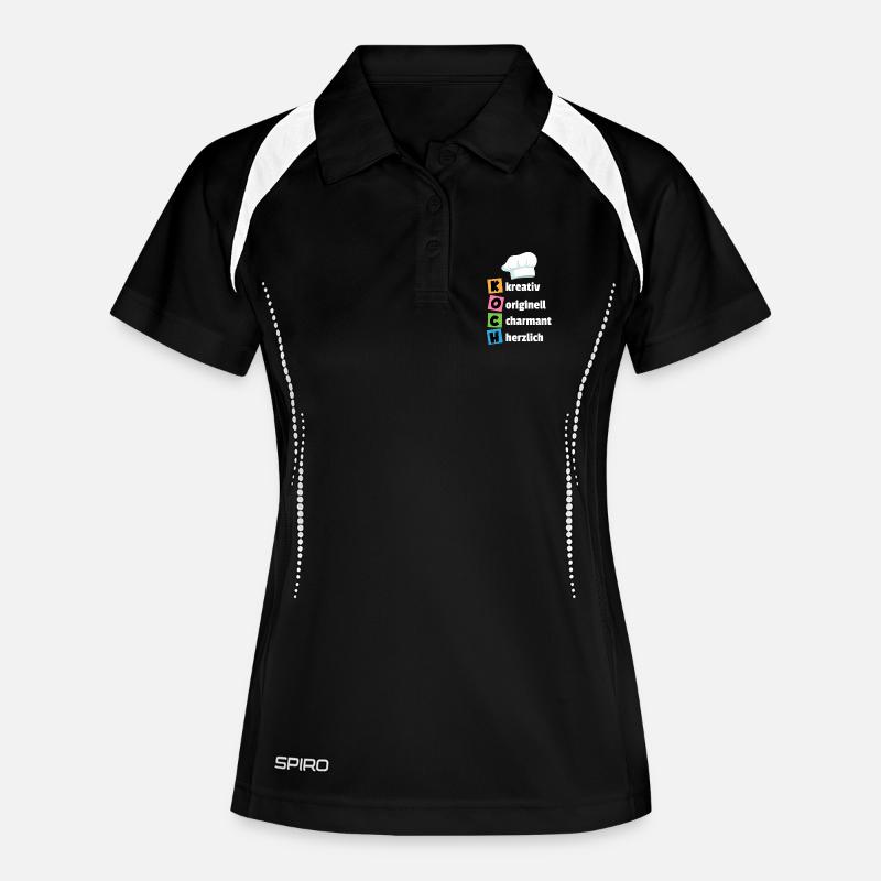 Chef - creative, original, charming, cordial - Women's Polo breathable - black/white
