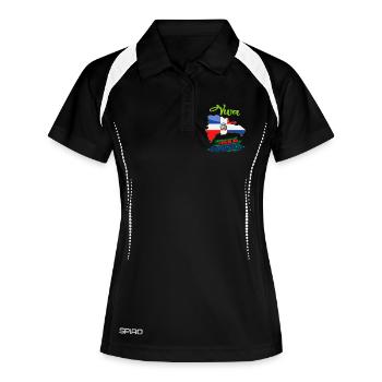 Conception du drapeau de la République dominicaine - Polo respirant Femme - noir/blanc - Devant